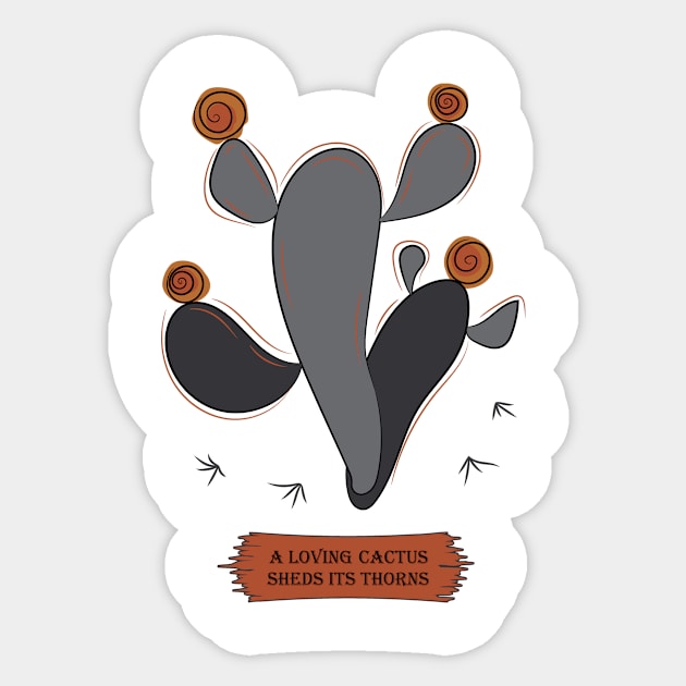 Graphite bald cactus Sticker by Gerchek